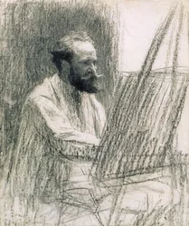 Porträt von Edouard Manet (1832-83) an seiner Staffelei